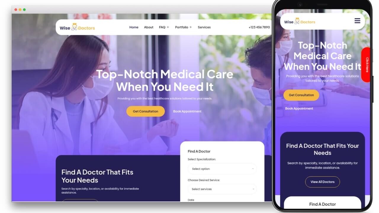 WiseDoctors - Healthcare & Medical Elementor Kit